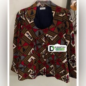 DianatouBoutik Collection African Print Women’s Vest-Blazer